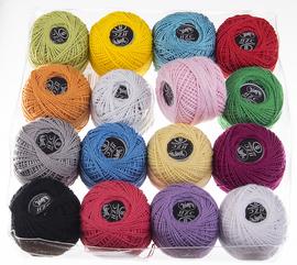 Yarn plain color MIX 16 pcs
