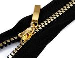 Teeth Zipper black-gold 5mm/80cm