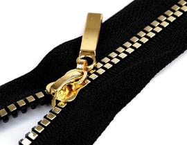 Teeth Zipper black-gold 5mm/80cm