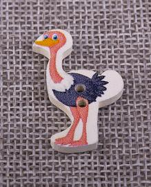 Button 30x17mm ostrich