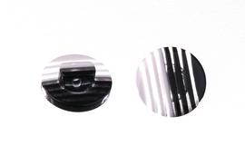 Button 14 mm black and white plastic