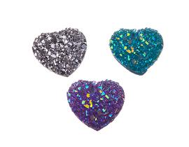 Stick-on stone heart 3D 12 mm/10pcs