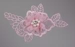 Application pink flower with pearls 90x130mm