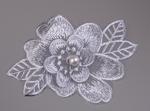 Application flower with pearl 80x50mm