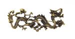 Gold-black dragon brooch 55x20mm