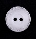 White button with center rim15mm plastic
