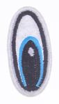 Iron-on fabric eye 51x25 mm blue