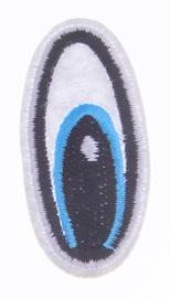 Iron-on fabric eye 51x25 mm blue