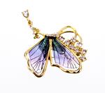 Rainbow butterfly brooch 68x40mm