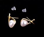 Earrings 15x20 mm with pearl