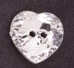 Button  15 mm transparent heart