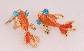 Earrings 19x12 mm fish