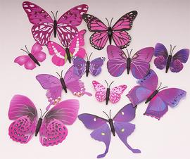 Set of 12 butterflies with magnet