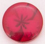 Button 14 mm transparent with a flower