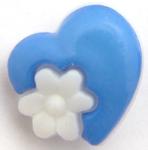 Button 14 mm heart with a flower