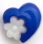 Button 14 mm heart with a flower