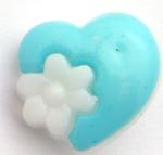 Button 14 mm heart with a flower