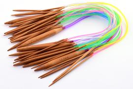 Circular wooden knitting needles 40 cm