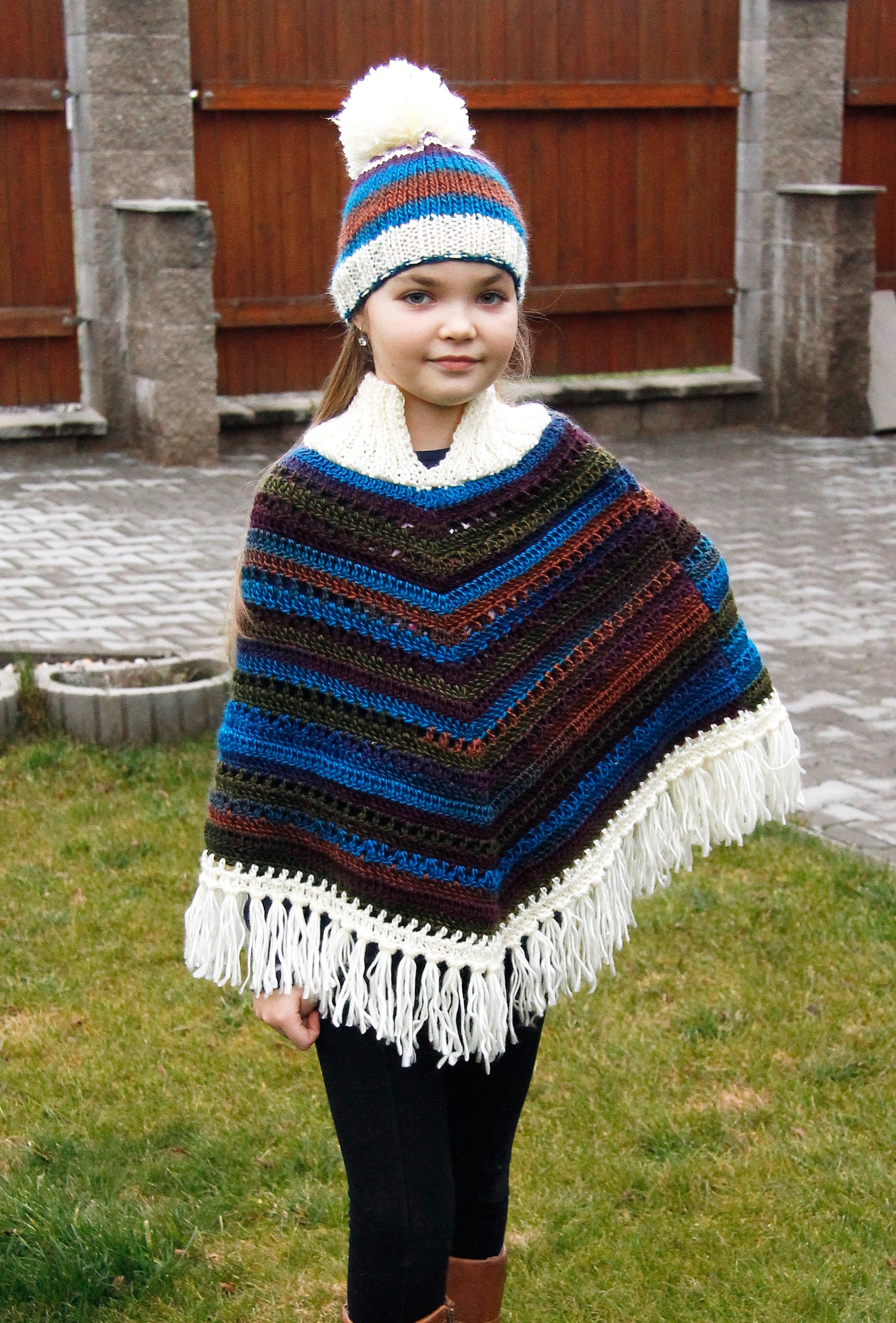 Kids Wool Poncho